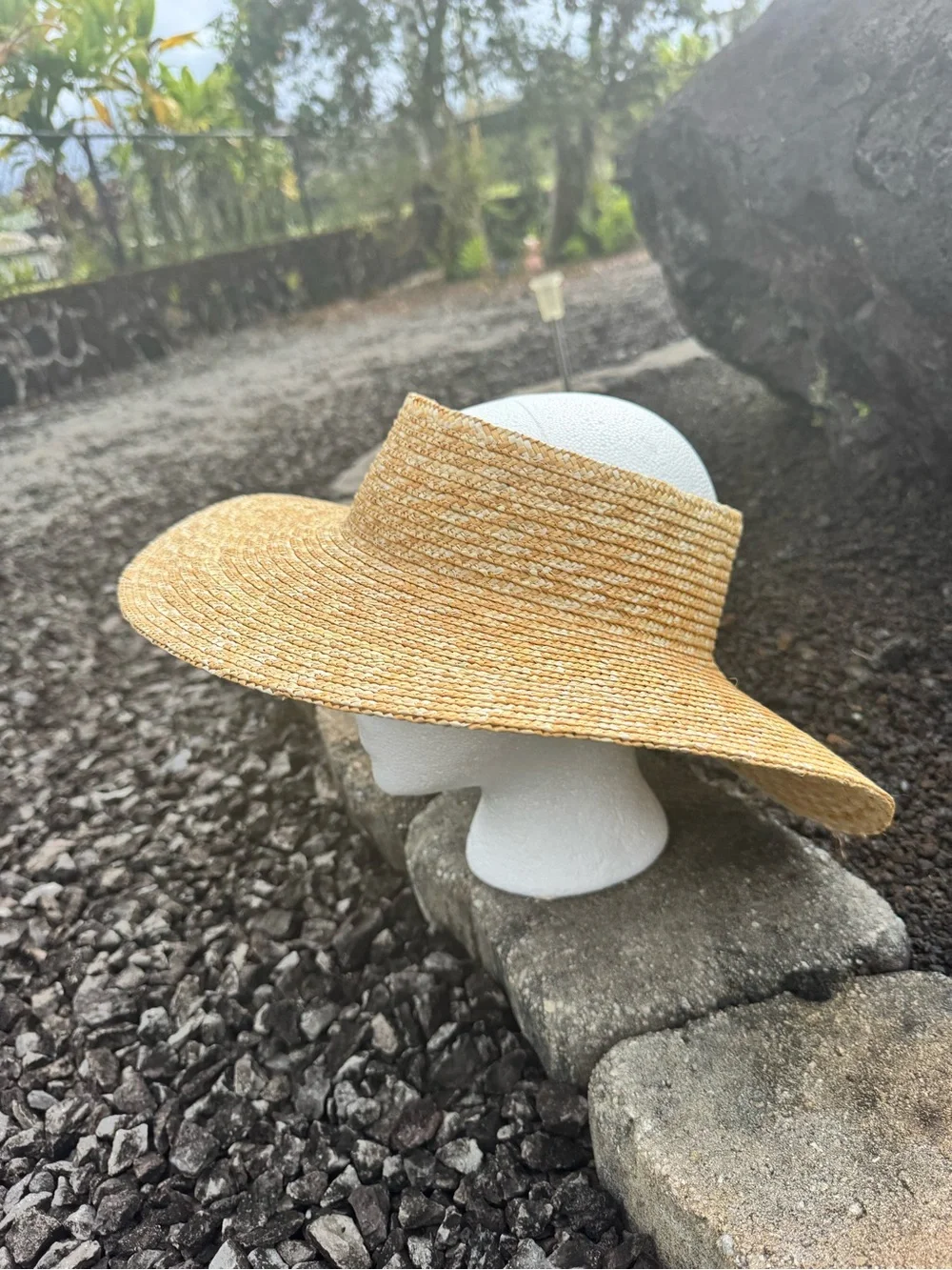 Pāpale Lā Hawaiian Woven Straw Sun Hat Wide Brim Beach Resort One Size NWOT
